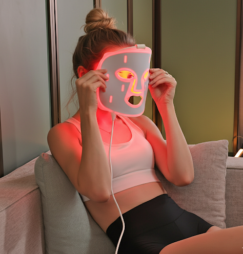GloMask and GloNeck LED therapy bundle lifestyle shot