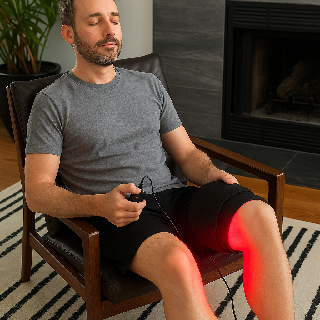 Adjustable red light treatment belt for home or clinic use