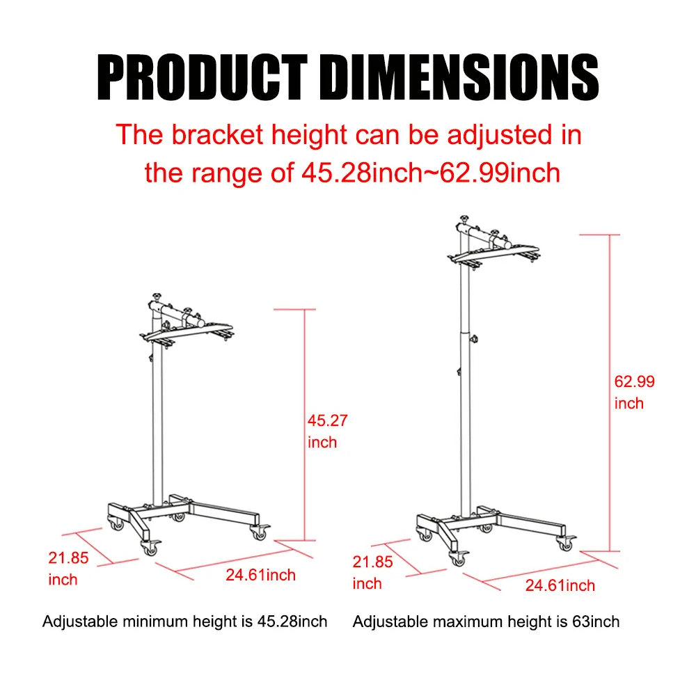 GloLift stand height adjustment mechanism