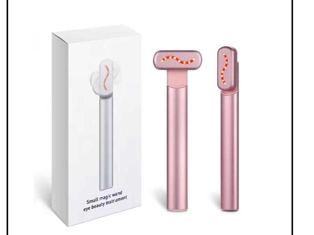 Image 1 (product + box)
GloGo™ Portable Red Light Face Wand with packaging – LED skincare tool for depuffing and glow