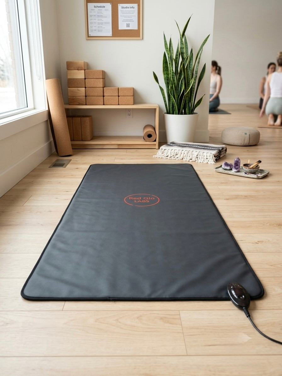 GloMat red light therapy mat rolled up